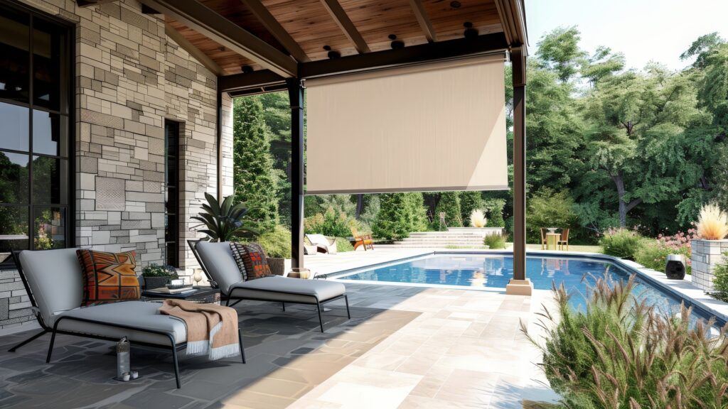 Premier outdoor roller shade by keystone fabrics. outdoor home improvement.